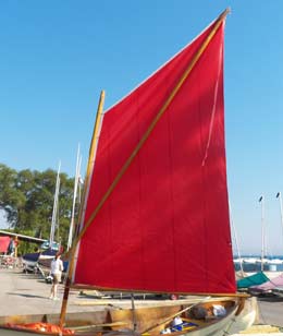 Making red dacron sail