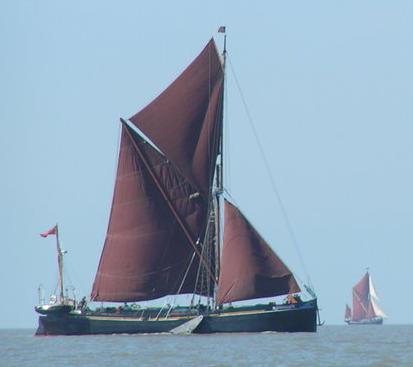 Thames barge with large spritsail