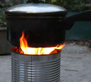 Woodgas stove lit 2 minutes ago.